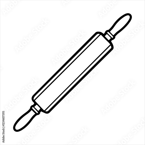 Rolling pin silhouette design white background