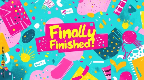 Summer Project Completion Announcement Graphic Design