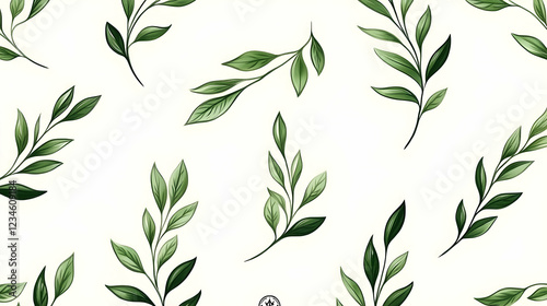 Green leaves pattern, nature background, botanical illustration, website design