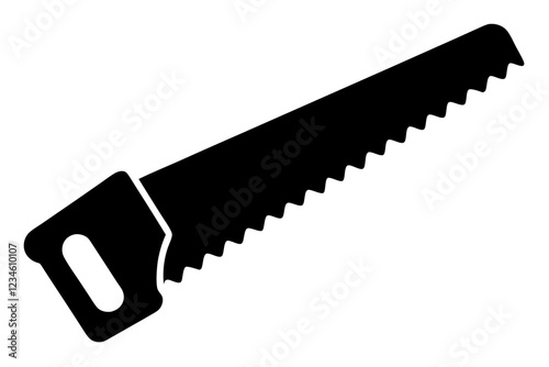 Handsaw icon, Hand saw silhouette vector, Hand saw black symbol vector illustration.