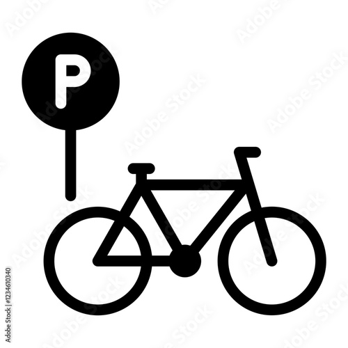 bicycle parking glyph icon