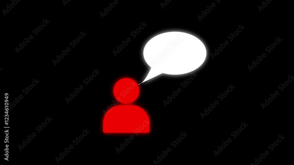 Chat, people icon animation. Text box and user icon animation. Speaking people sign. Chat, people icon animation. Text box and user icon animation. Speaking people sign.