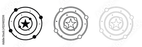 Universe icon Illustration isolated Vector Sign symbol .Black hole universe vector icon .Line icons on white and black background .