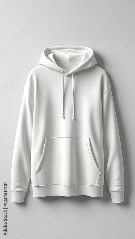 Front side of Trendy White Hoodie – The Ultimate Blank Canvas for Fashion Designers and Apparel Advertising Front side of Trendy White Hoodie – The Ultimate Blank Canvas for Fashion Designers and Apparel Advertising