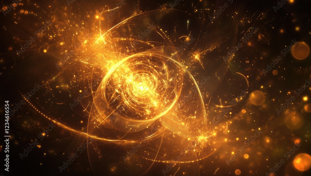 Obraz premium Abstract digital background with swirling lines and glowing dots, representing the complexity of artificial intelligence in data science