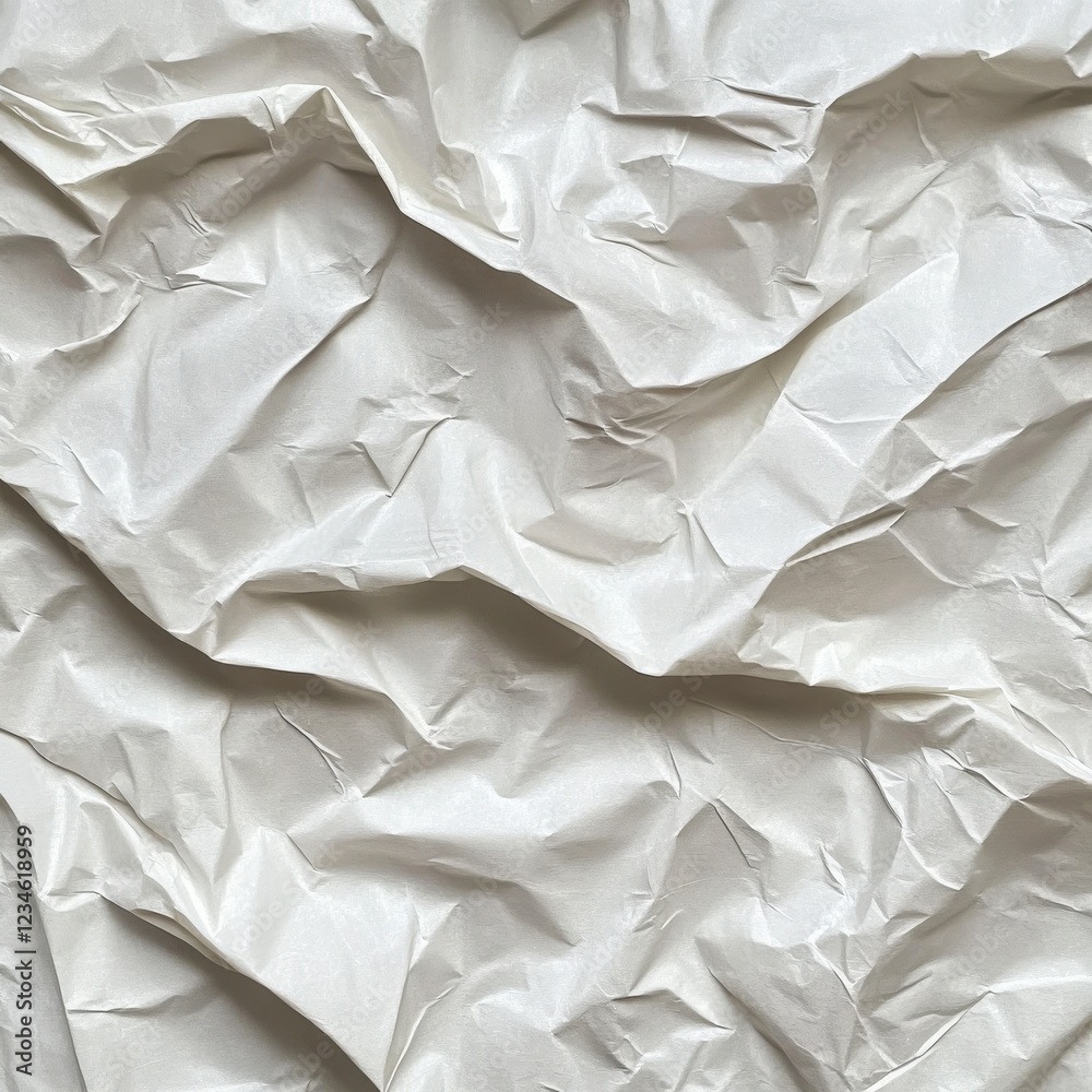Obraz premium Crumpled White Paper Surface for Background and Textures Use