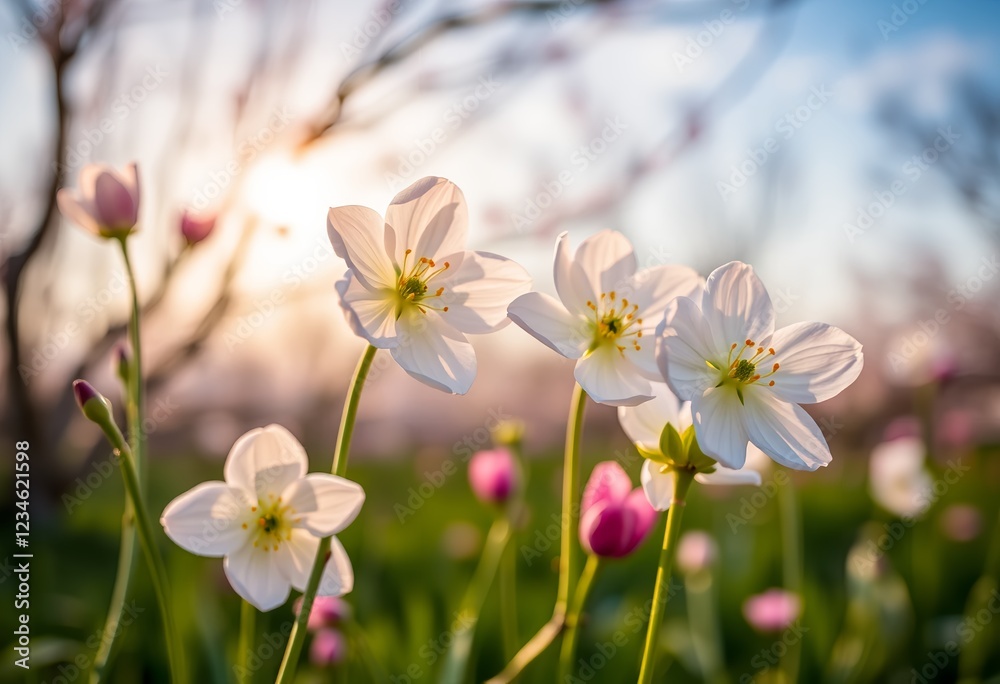 Fototapeta premium Spring Equinox, Blooming Flowers