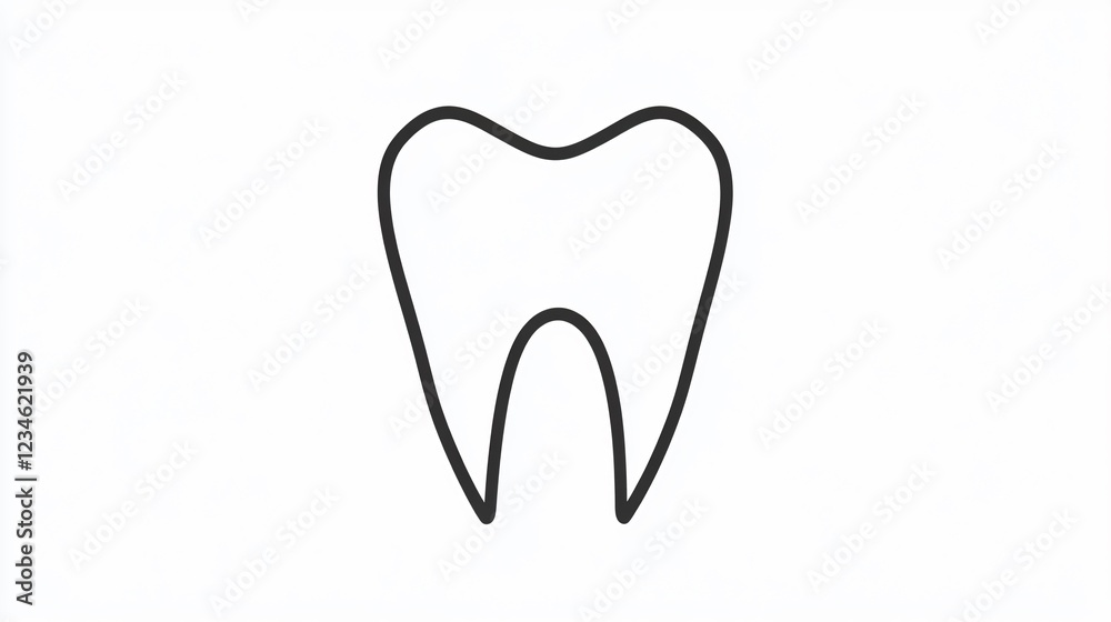 Tooth Logo Vector Symbol Flat Outline Linear Tooth Sign for Dental Clinic or Dentistry Tooth Logo Vector Symbol Flat Outline Linear Tooth Sign for Dental Clinic or Dentistry