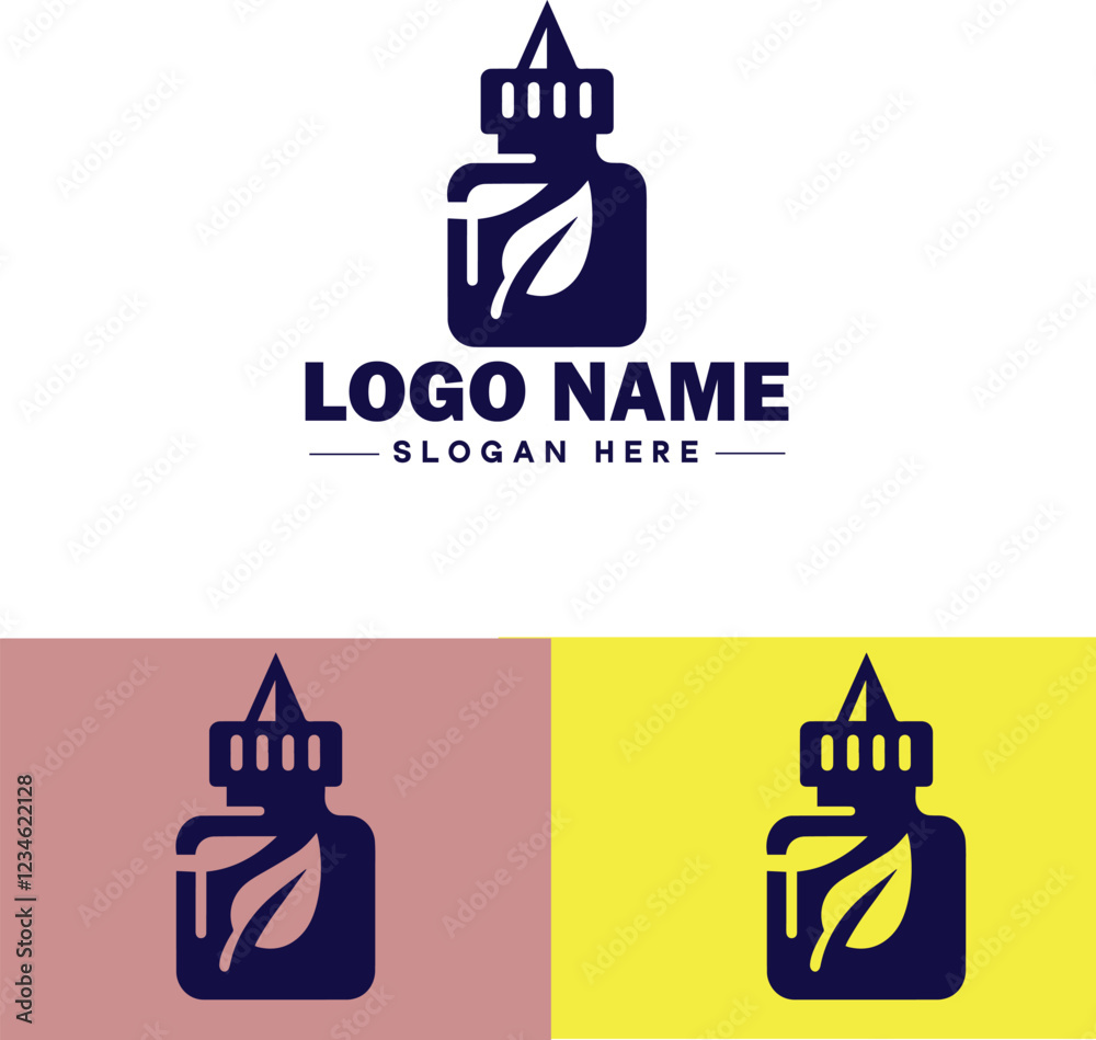 Ink Bottle icon Inkwell Ink pot Ink container flat logo sign symbol editable vector Ink Bottle icon Inkwell Ink pot Ink container flat logo sign symbol editable vector