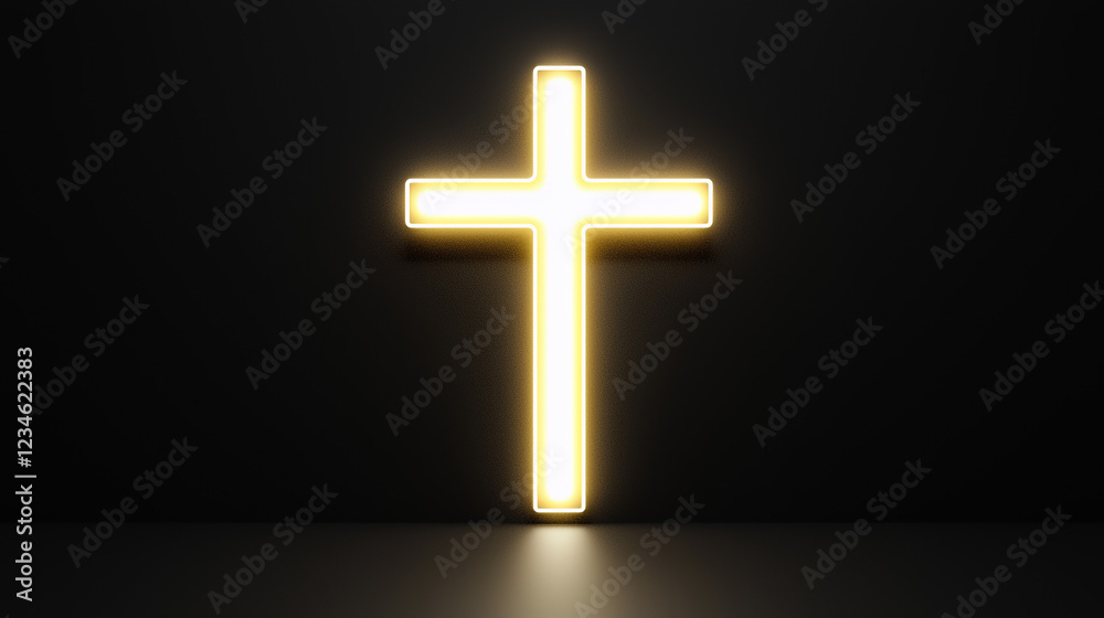Fototapeta premium golden cross on black background