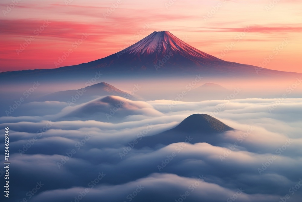 Fototapeta premium Mountain Fuji mountain landscape outdoors.