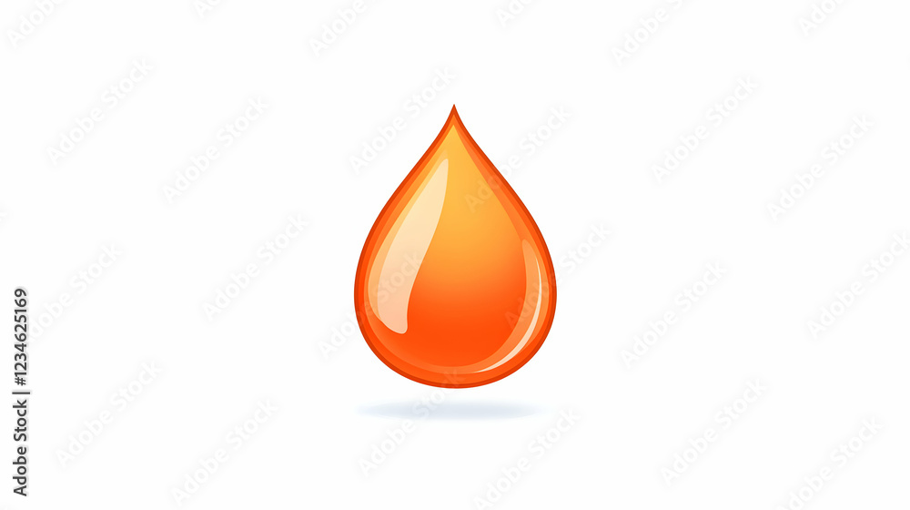 Orange liquid drop, isolated on white background; for health, beauty, or science visuals Orange liquid drop, isolated on white background; for health, beauty, or science visuals
