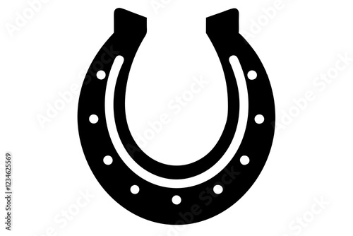 Horseshoe icon, Luck symbol, Horseshoe silhouette vector 