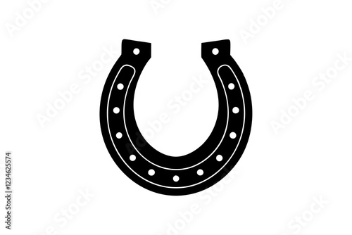 Horseshoe icon, Luck symbol, Horseshoe silhouette vector 