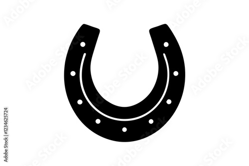 Horseshoe icon, Luck symbol, Horseshoe silhouette vector 