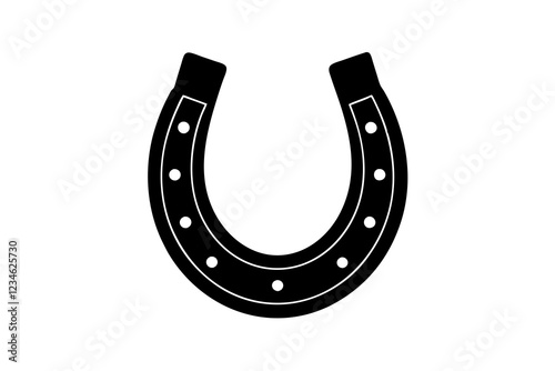 Horseshoe icon, Luck symbol, Horseshoe silhouette vector 