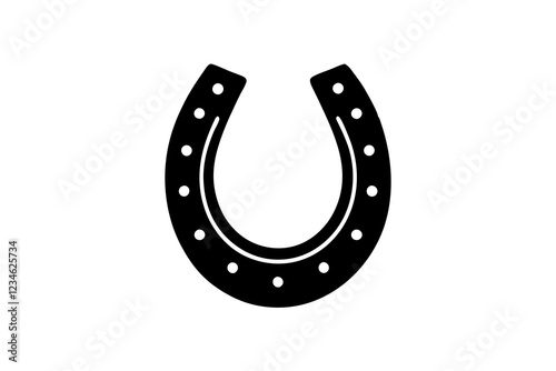 Horseshoe icon, Luck symbol, Horseshoe silhouette vector 