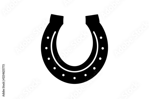 Horseshoe icon, Luck symbol, Horseshoe silhouette vector 