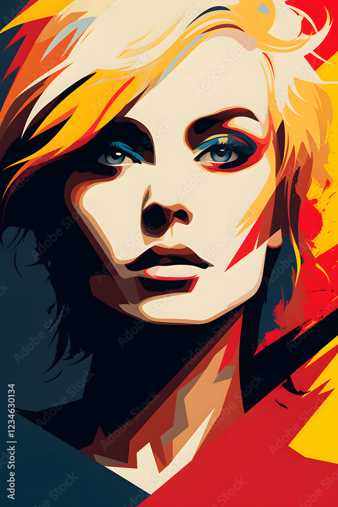 illustrated pop art style blond woman illustrated pop art style blond woman