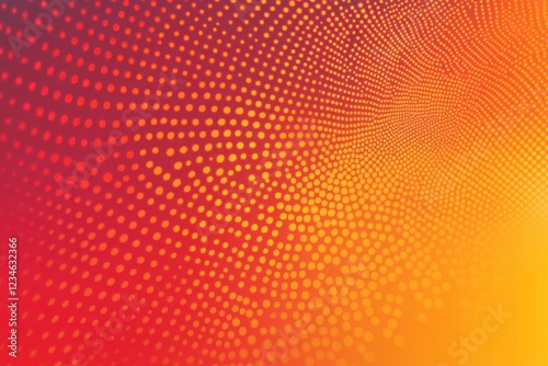 Dotted gradient background with fiery red to bright orange hues, creating a warm and bold design.