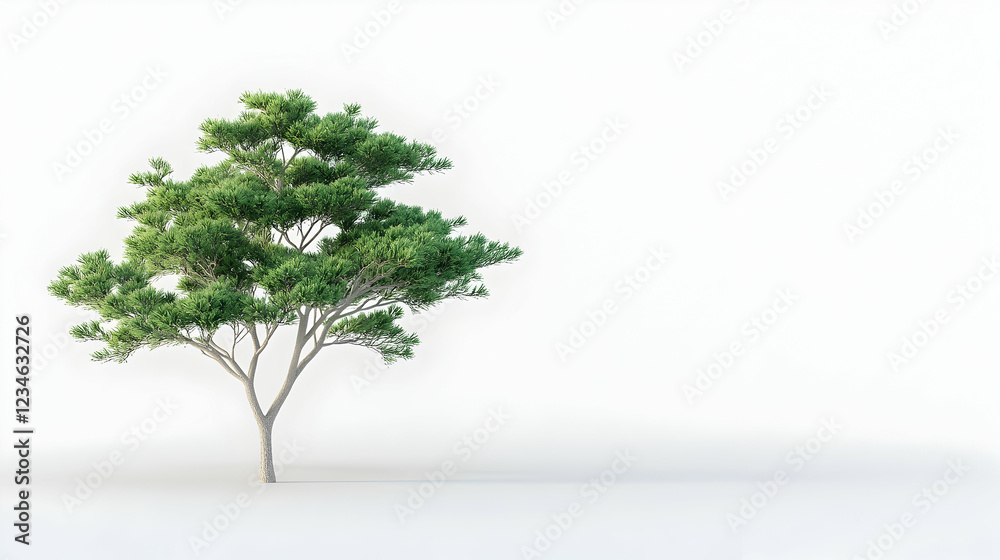 Single tree, white background, nature, environmental design Single tree, white background, nature, environmental design