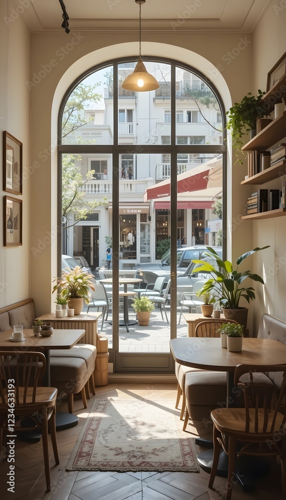 Fototapeta premium 4k high quality Ai generative HD high definition artwork photo comfy cafe room