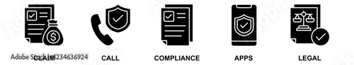 Regulatory Claim Management Banner Web Icon Vector Illustration Concept