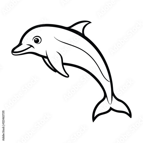 dolphin isolated on white vector illustrator