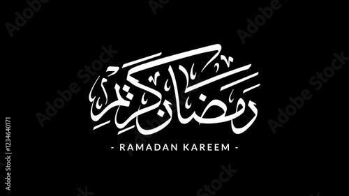 Ramadan Kareem Arabic Calligraphy Text Animation on transparent background. Suitable for Islamic holidays Ramadan Kareem Celebrations. High Quality 4K footage