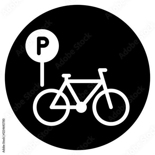 bicycle parking glyph icon