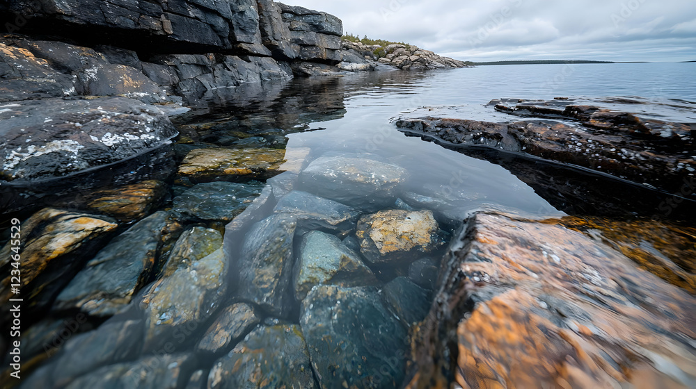 Fototapeta premium Clear Coastal Water Rocks Lake Shore Nature