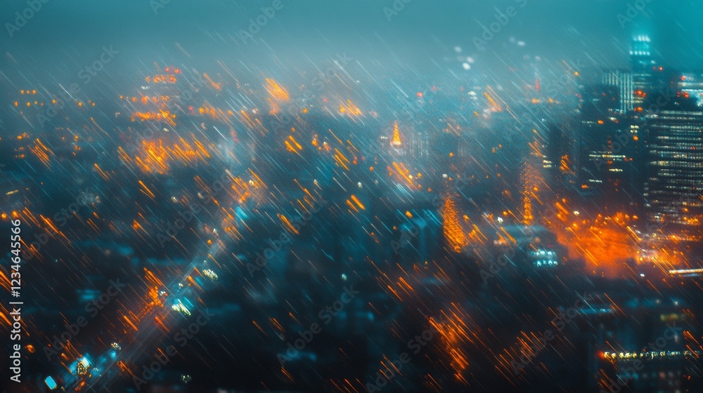City lights blurred in motion transform the night into a living canvas. City lights blurred in motion transform the night into a living canvas.