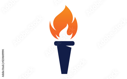 Sport Torch fire flame vector icon illustration design v.7
