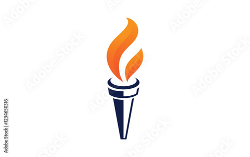 Sport Torch fire flame vector icon illustration design v.15