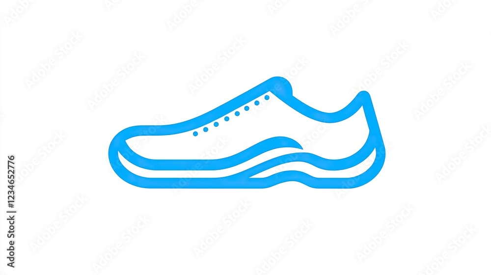 Simple blue line drawing of a casual shoe.