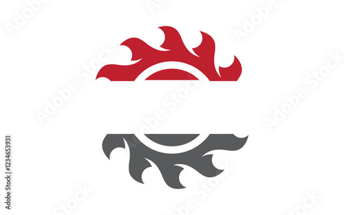 Industrial wood saw vector illustration icon Logo design v.9