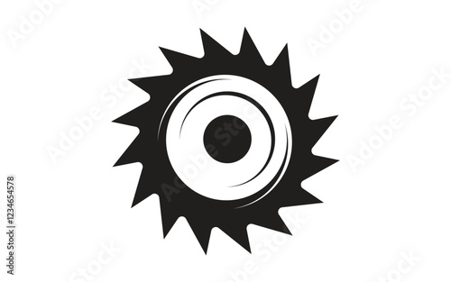 Industrial wood saw vector illustration icon Logo design v.21