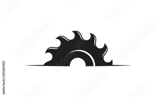 Industrial wood saw vector illustration icon Logo design v.24