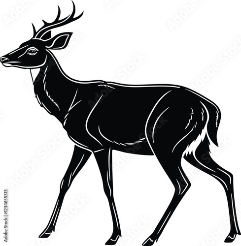 deer silhouette isolated on white