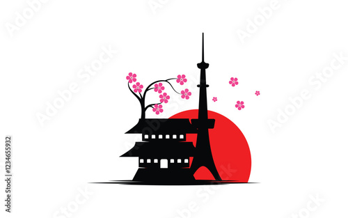 Tour and travel Japan element Vector icon Logo design v.20