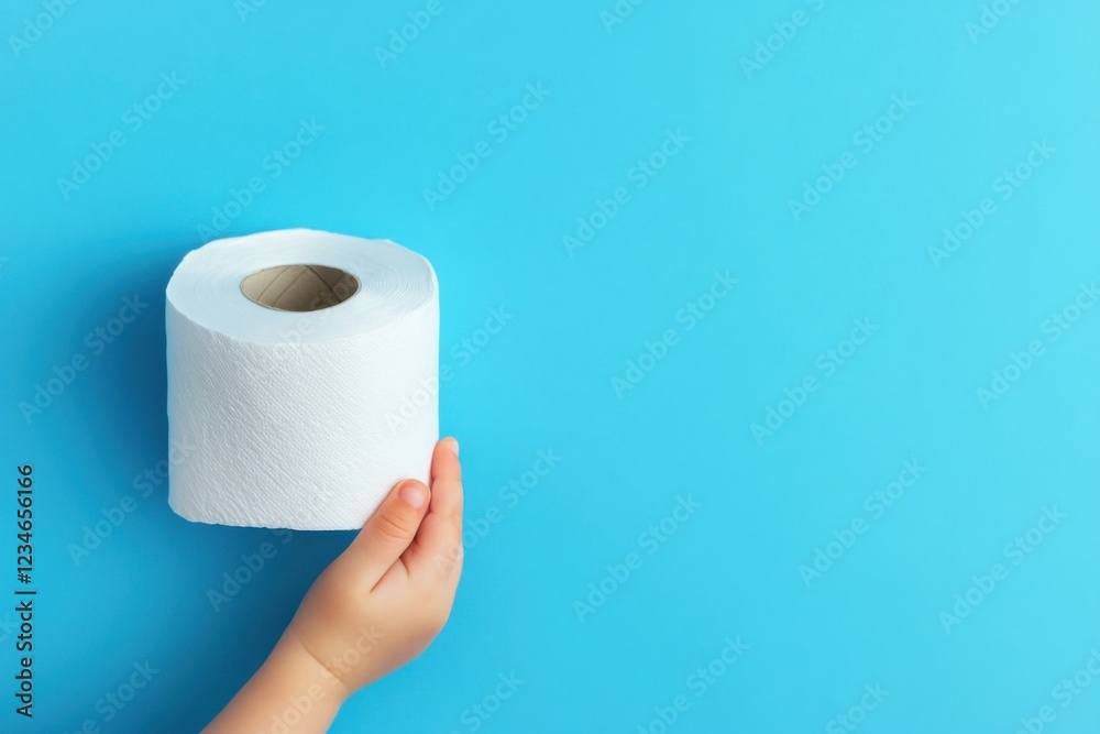 Fototapeta premium Toilet Paper Roll with Hand