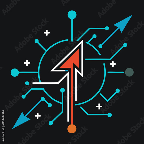 Arrow with Circuit Lines: Innovation & Progress Vector Design photo