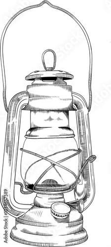 hand drawn lamp vintage