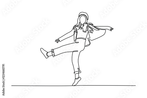 Continuous one line drawing autumnal lifestyle concept. Doodle vector illustration.