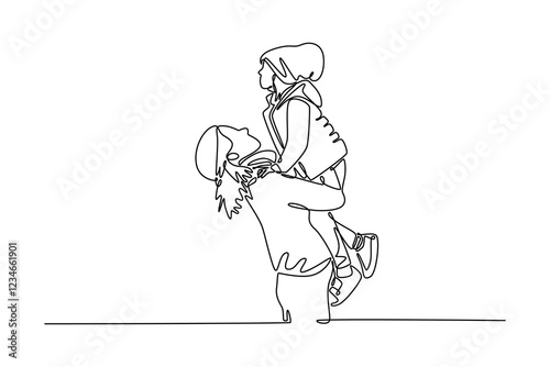 Continuous one line drawing autumnal lifestyle concept. Doodle vector illustration.