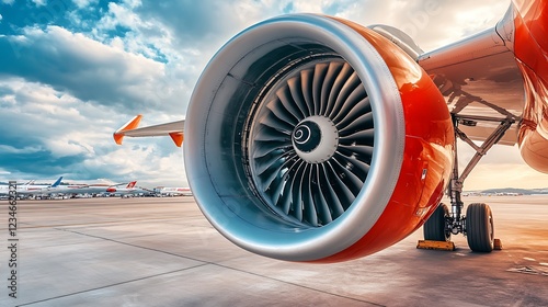 Airplane engine closeup