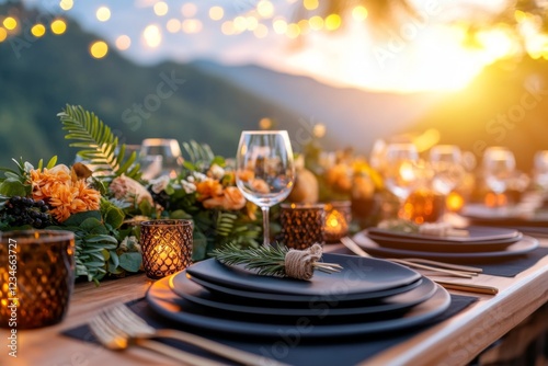 A table setting with plates, glasses, and utensils aligned in precise order, emphasizing symmetry and correspondence