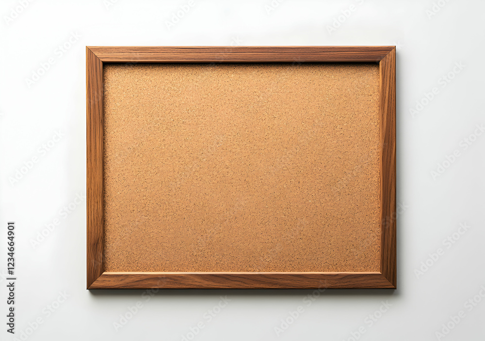 Fototapeta premium Blank Corkboard with Wooden Frame,Ready for Notes and Reminders