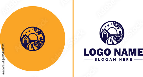 Retirement Community icon Senior living community Retirement village Senior community flat logo sign symbol editable vector