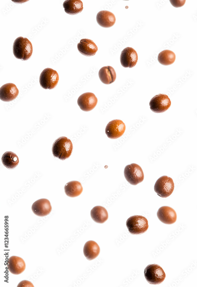 Coffee Beans Falling: A Cascade of Brown Coffee Beans Falling: A Cascade of Brown